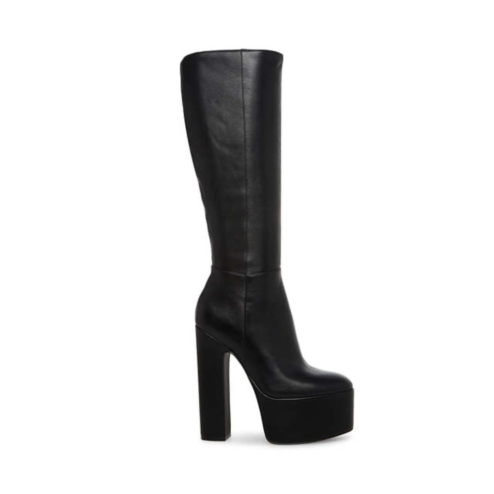 Steve Madden Shanti Platform Heeled Boots Black Size 5.5
